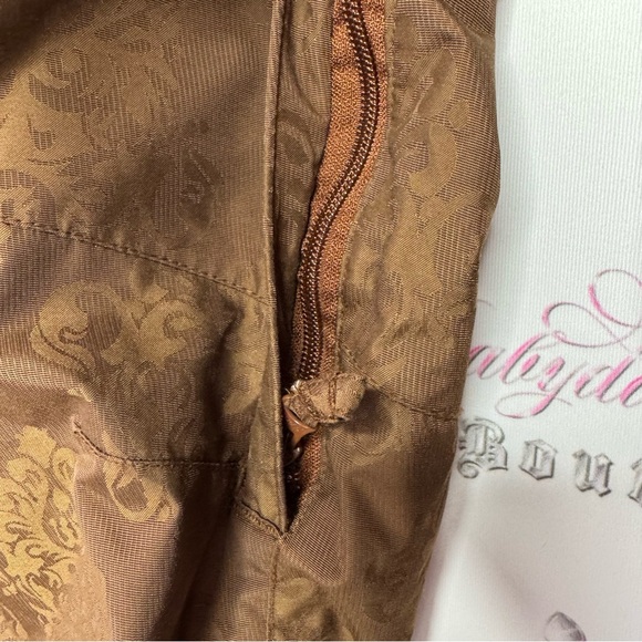 Westbeach snow pants brown paisley shimmer pattern gold hardware ski snowboard - Picture 8 of 17